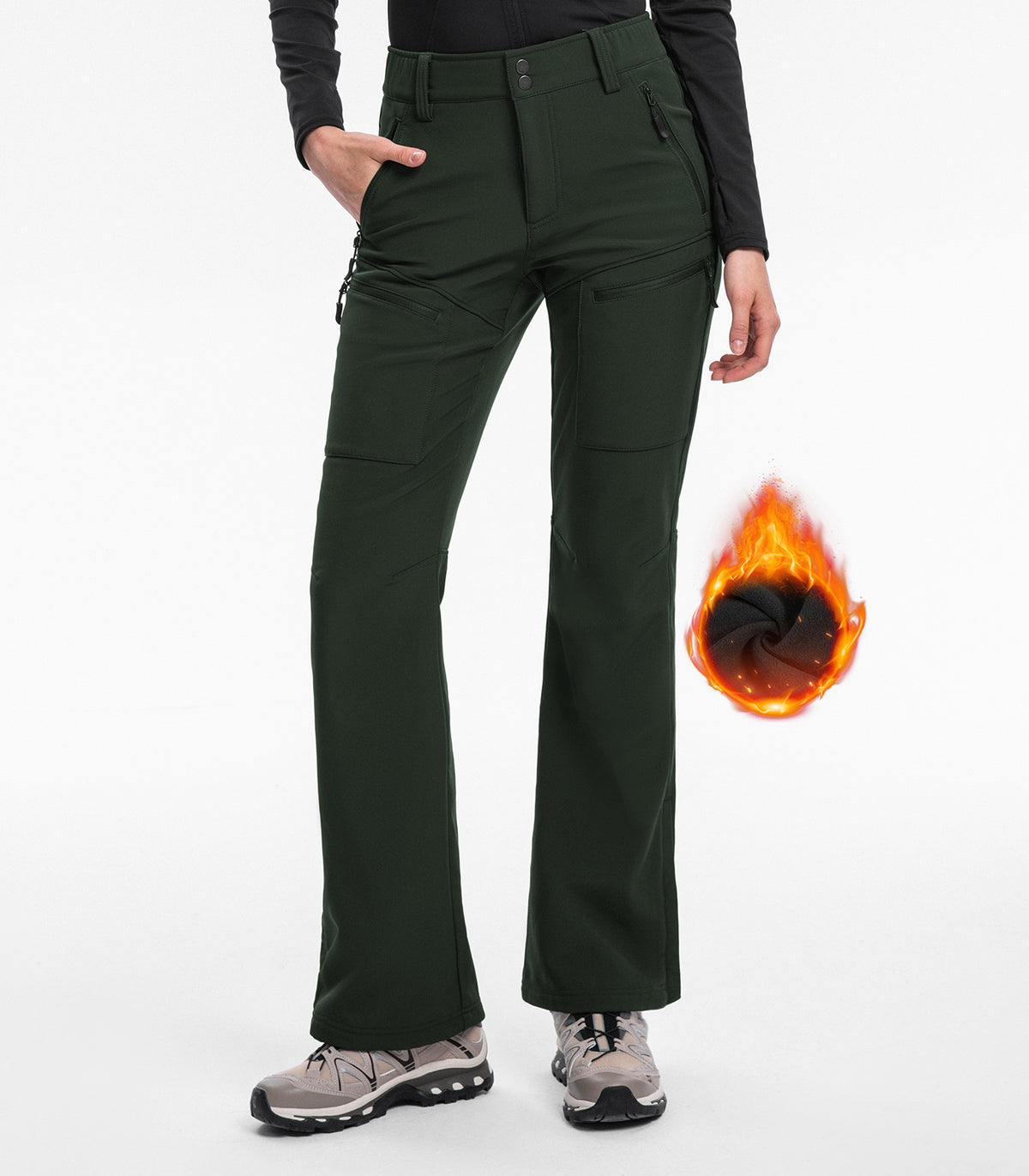 Women's Snow Ski Pants #Color_army green