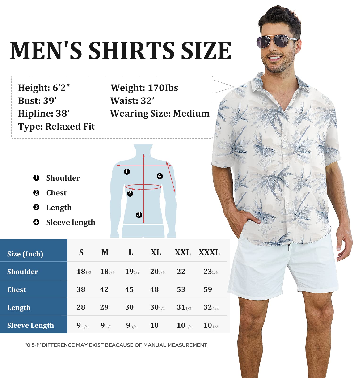 ANORGO Men's Hawaiian Shirts 01