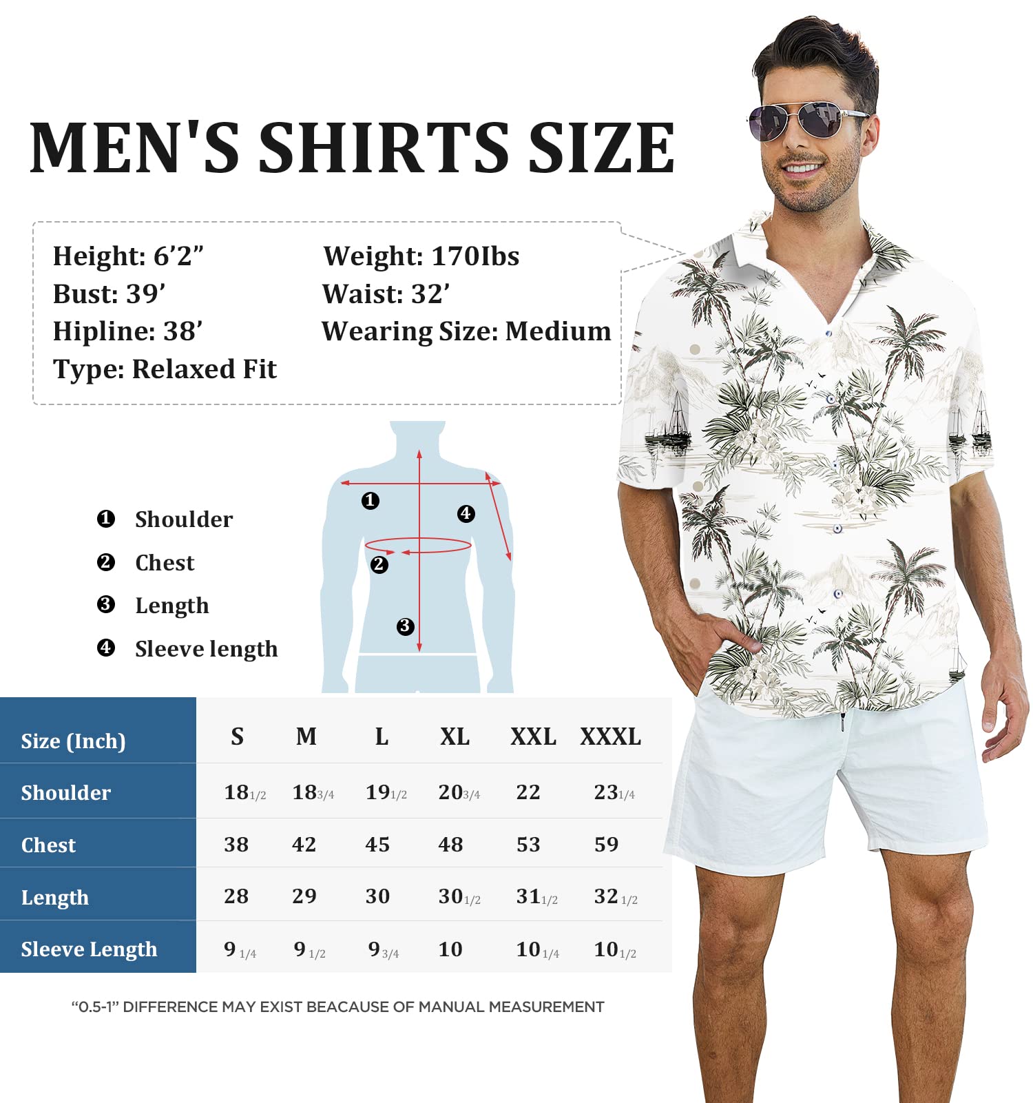 ANORGO Men's Hawaiian Shirts 01