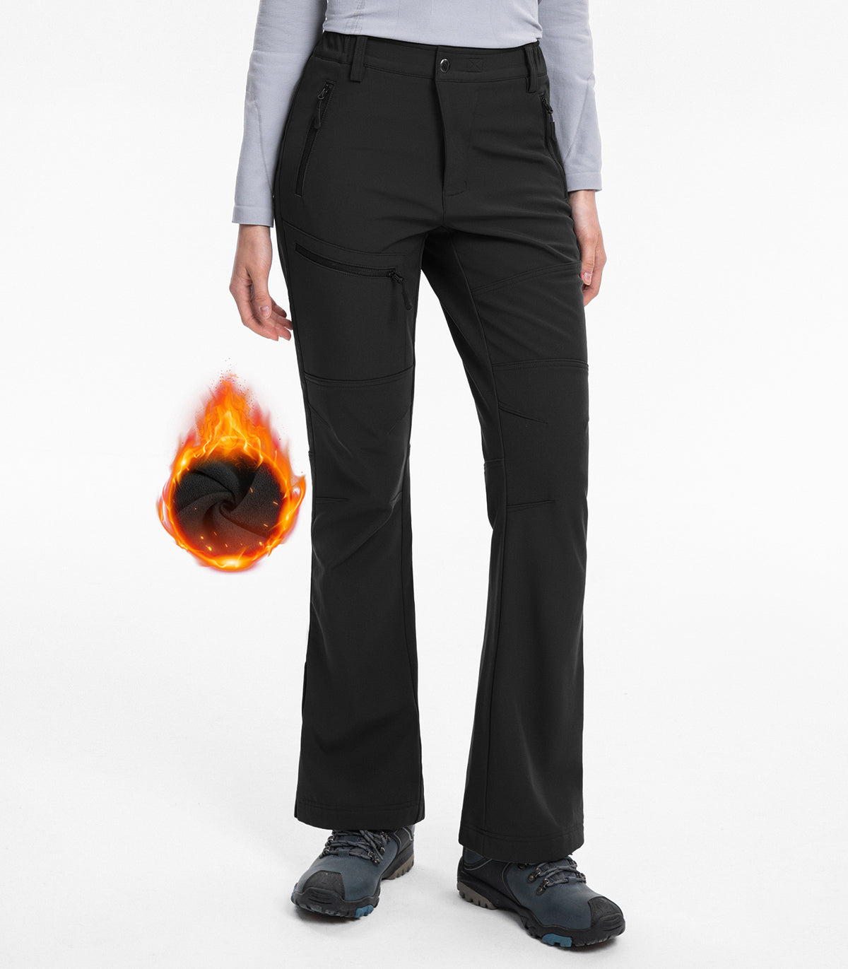 Women's Snow Ski Pants #Color_black