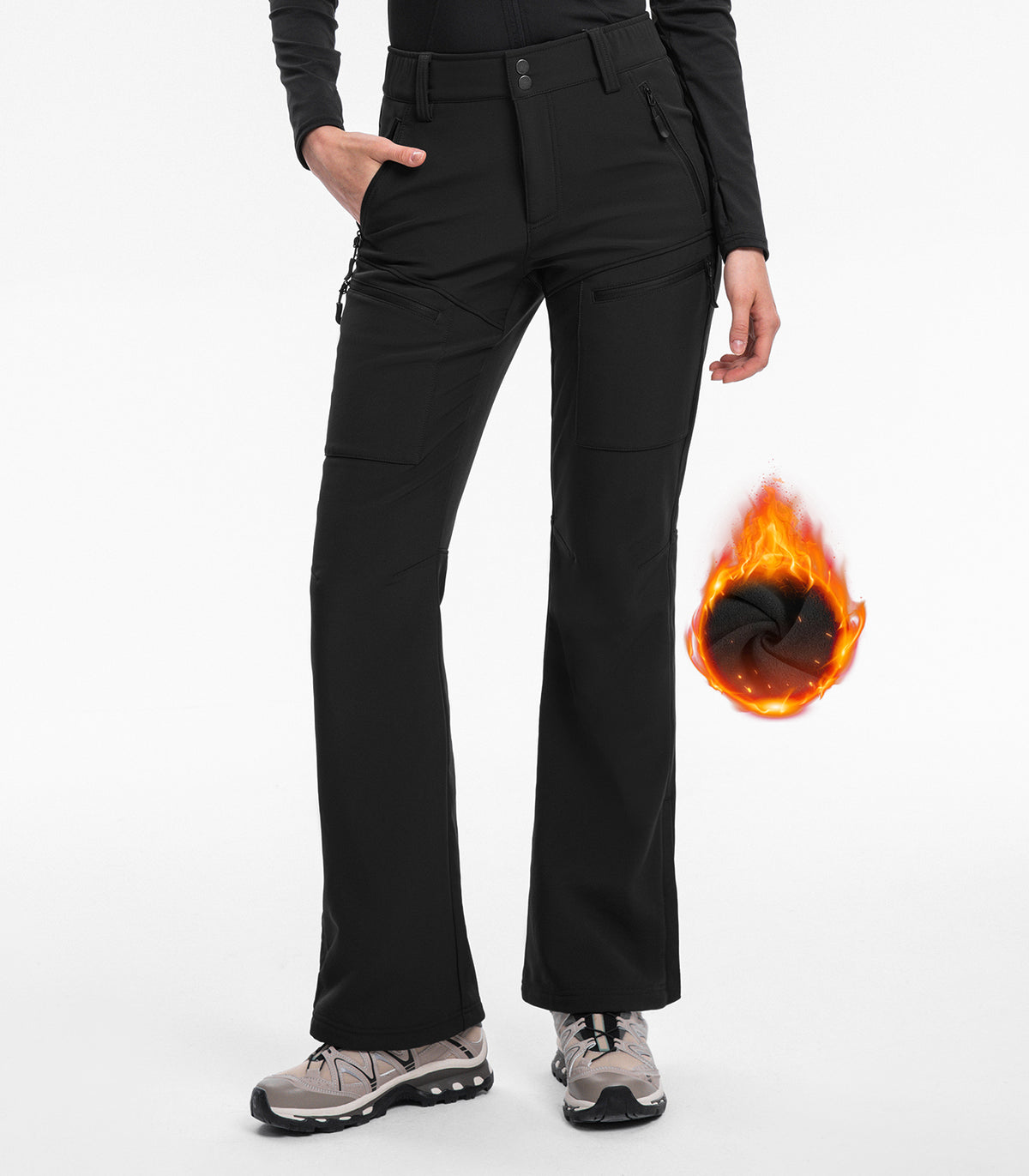 Women's Snow Ski Pants #Color_black