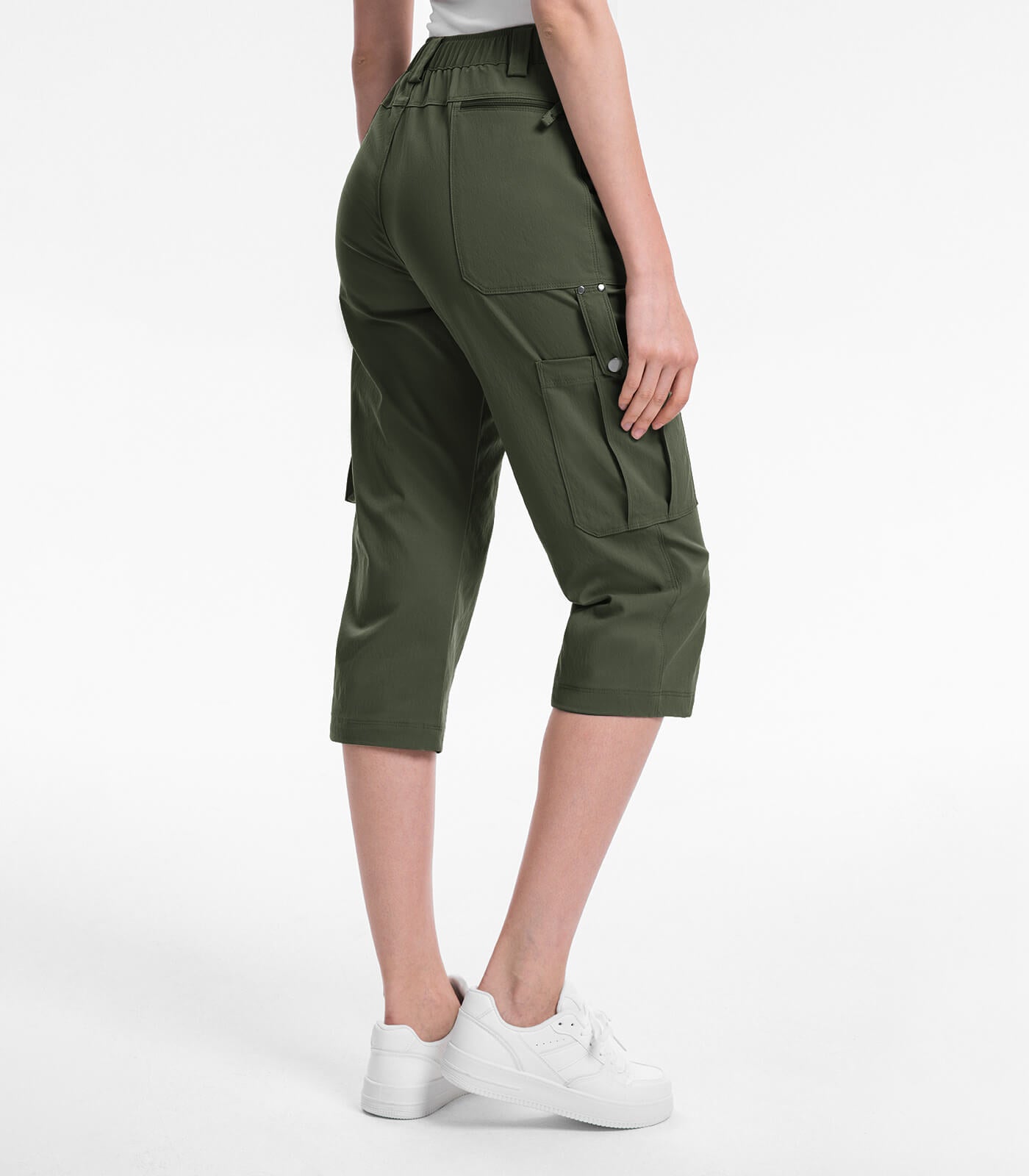 Pantalones Capri Cargo para Mujer de Cintura Alta Impermeables para Senderismo - HikerFlex W012