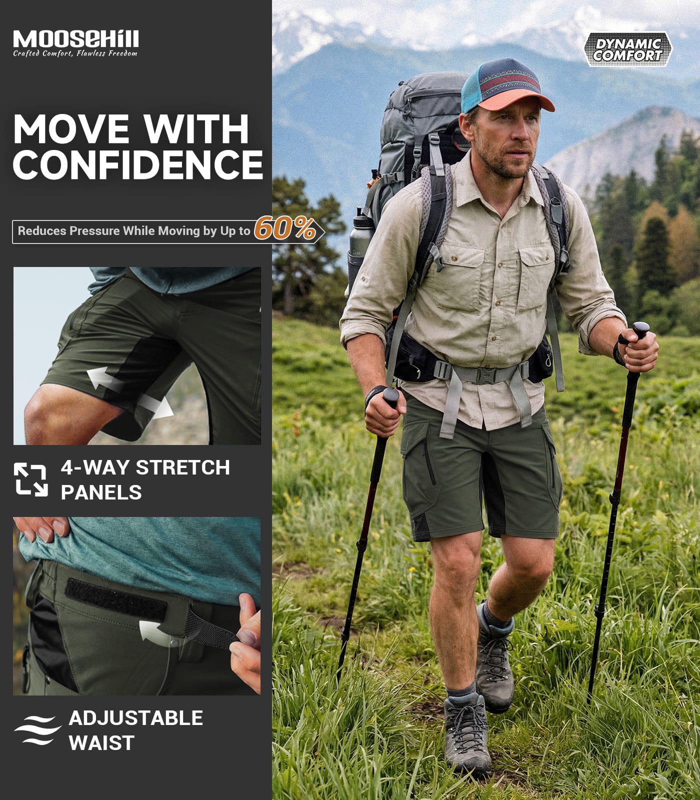 Men's Cargo Hiking Shorts - TrailPioneer M066