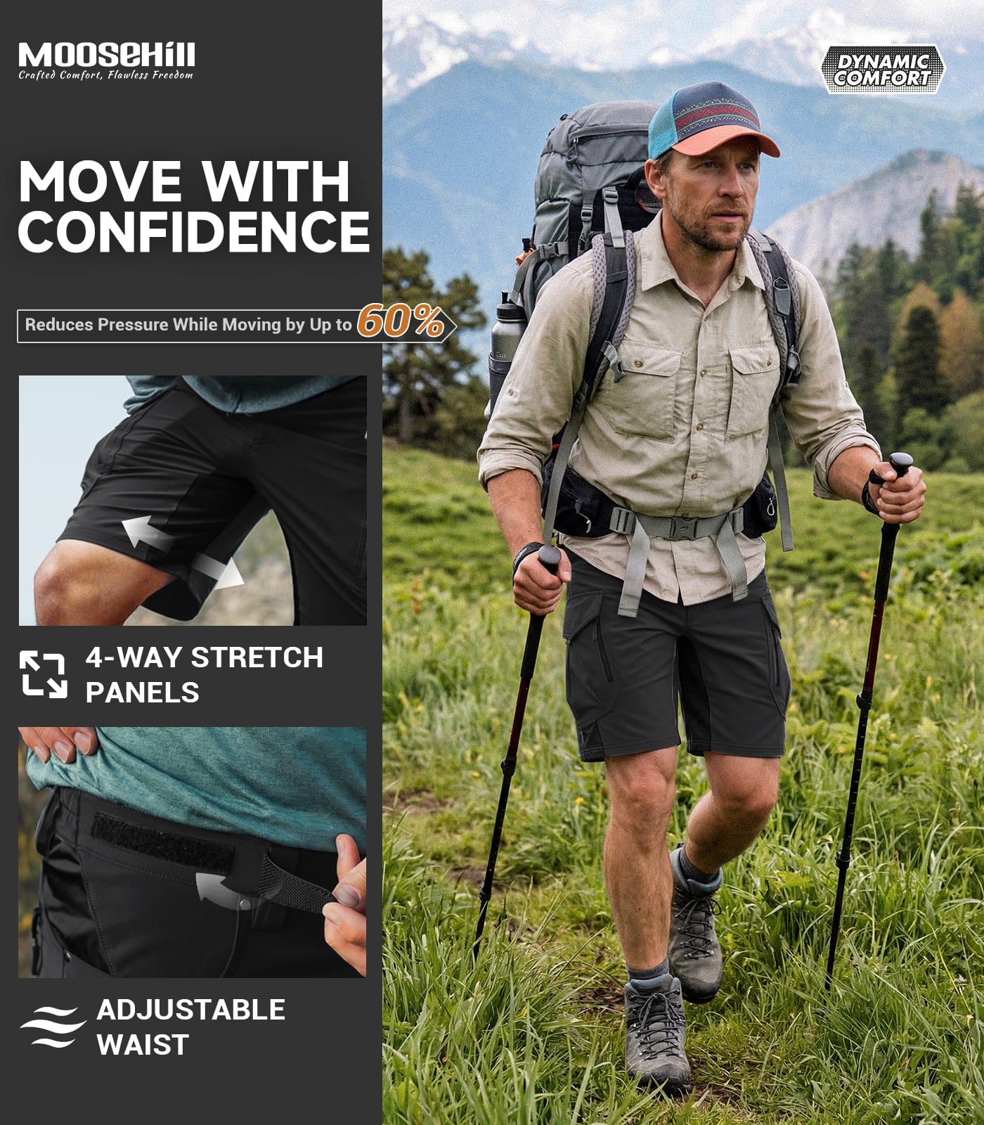 Men's Cargo Hiking Shorts - TrailPioneer M066