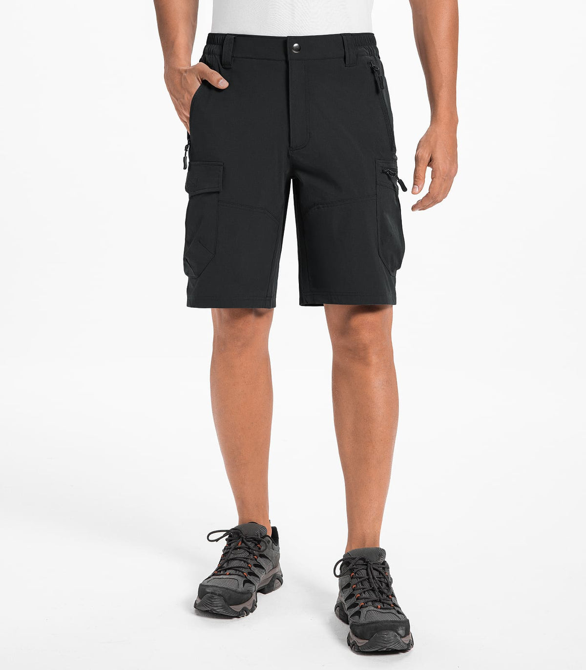 Men's Outdoor Quick Dry Lightweight Stretchy Shorts for Hiking #Color_black