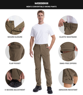 Men's Convertible Hiking Pants Quick Dry Cargo Pants - HikerFlex M015