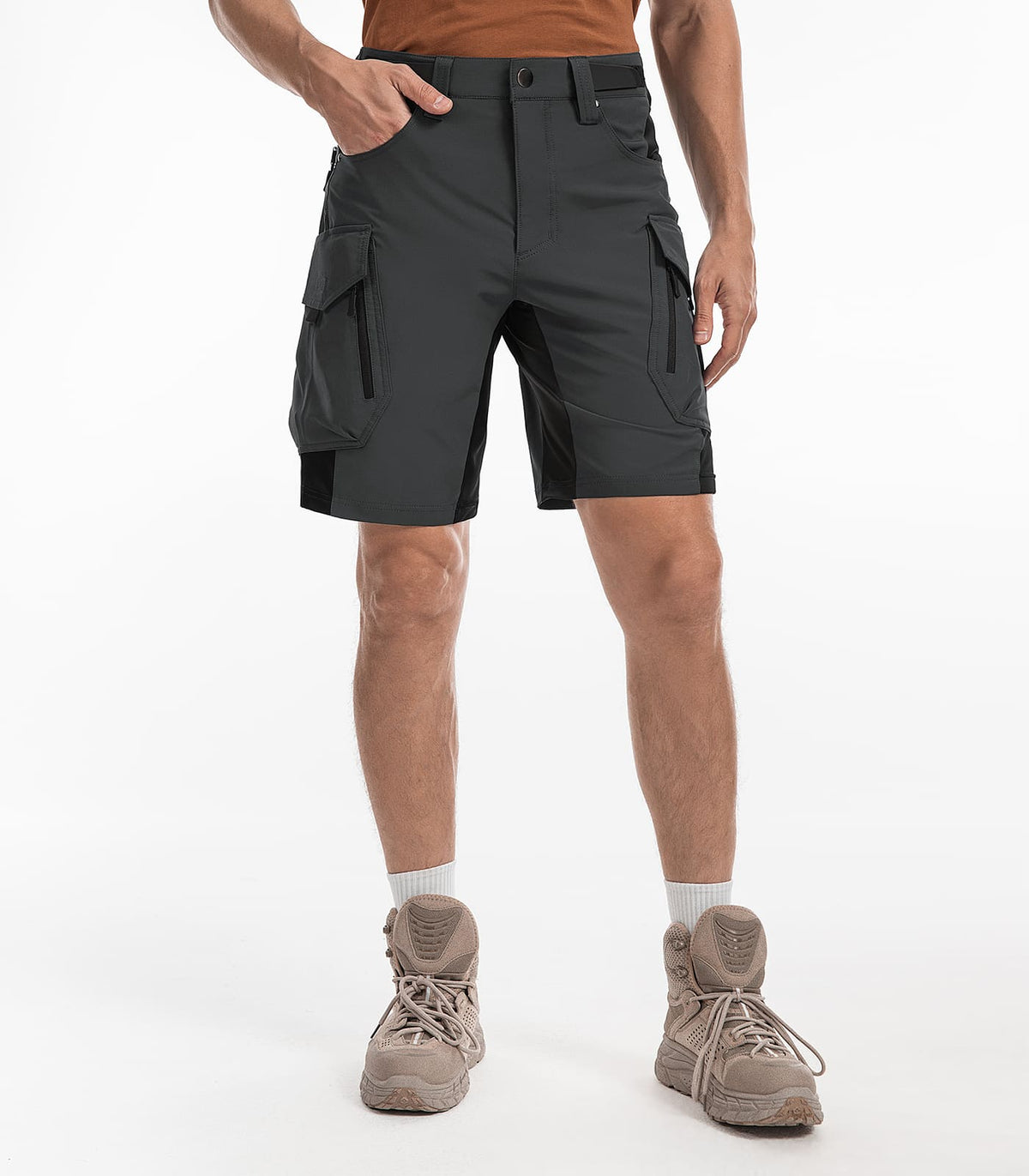 Men's Outdoor Quick Dry Lightweight Stretchy Shorts for Hiking #Color_Dark grey