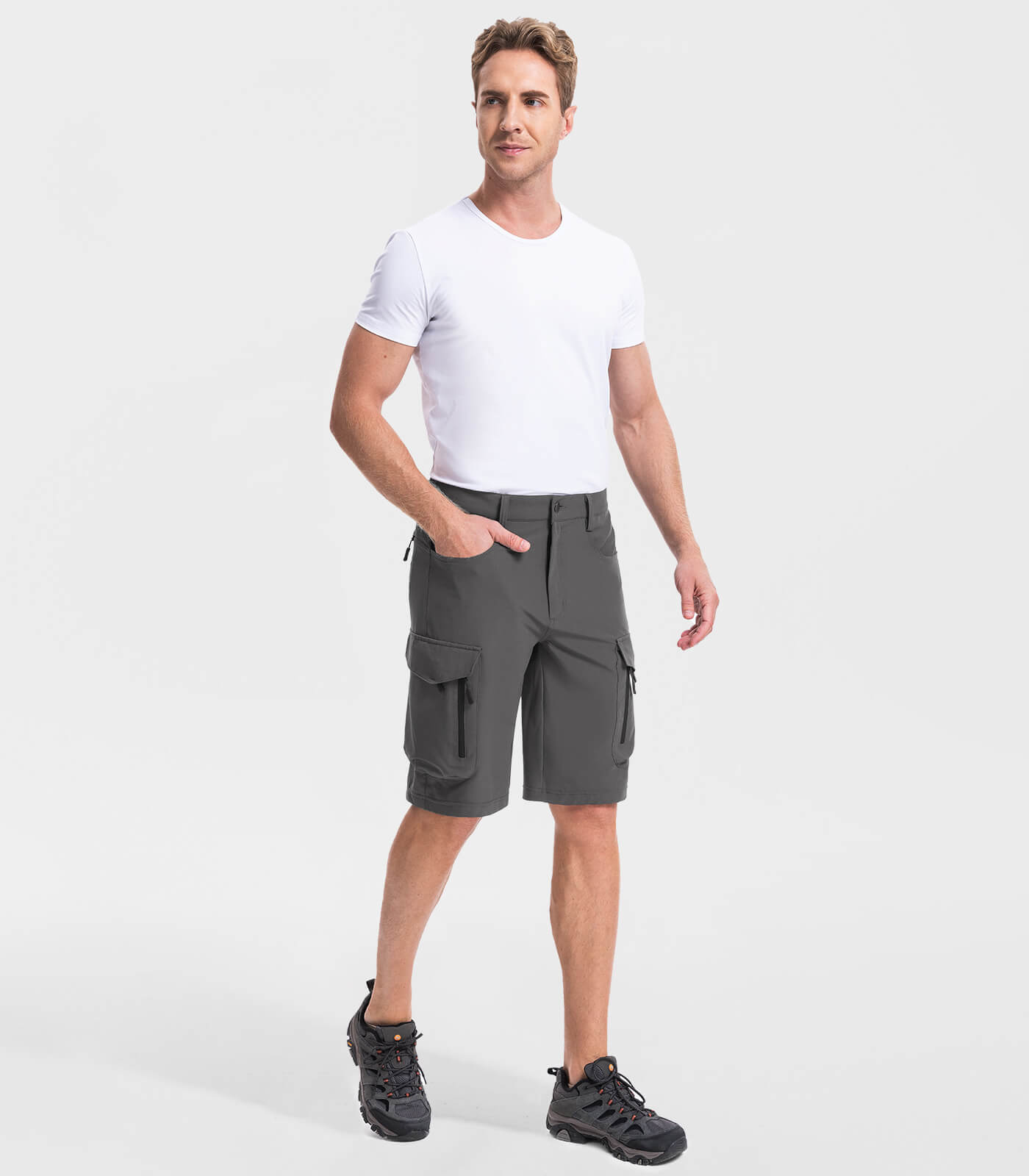 Men's Hiking Cargo Shorts with 7 Pockets Quick Dry Casual - TrailPioneer M025