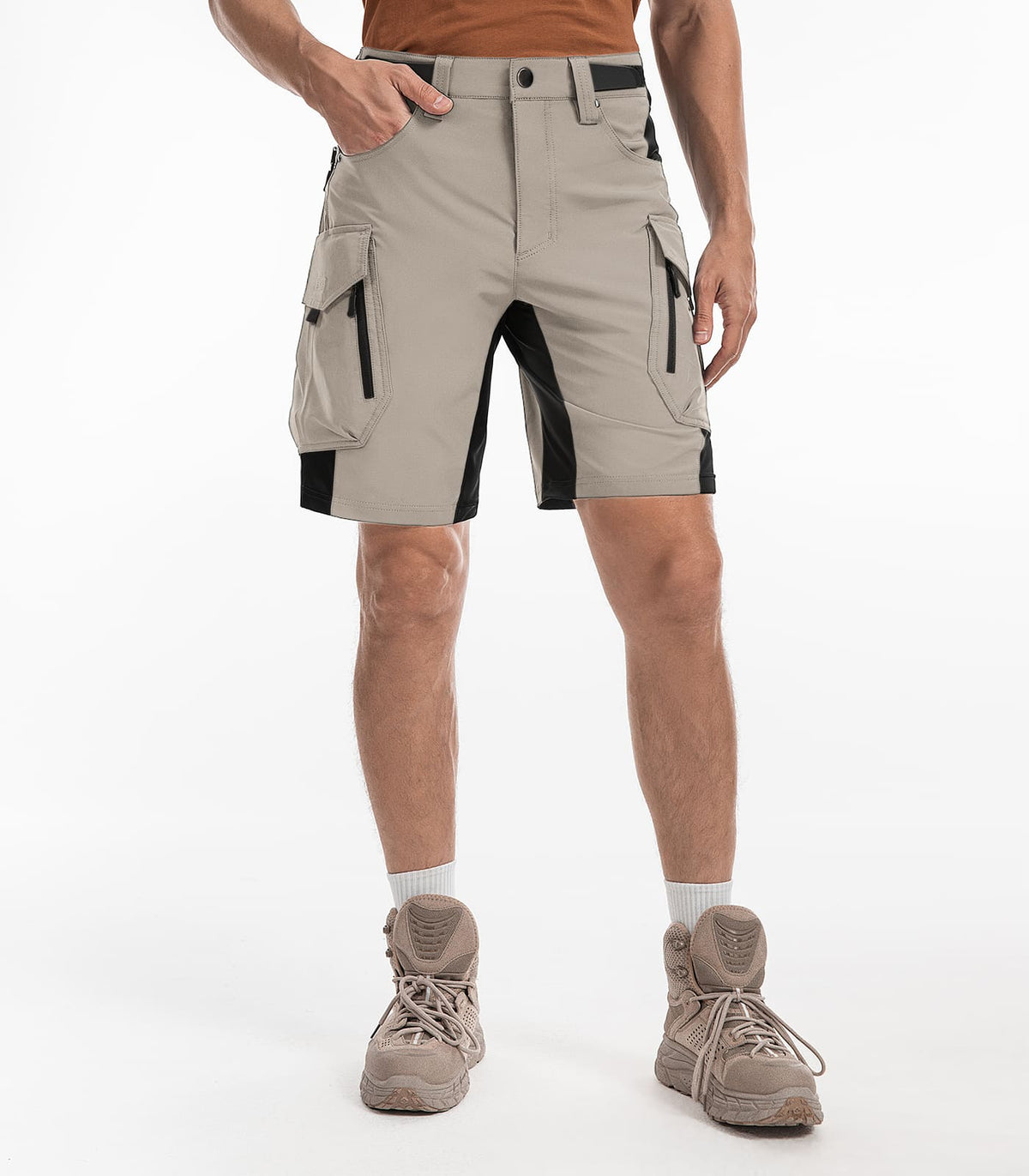 Men's Outdoor Quick Dry Lightweight Stretchy Shorts for Hiking #Color_Oatmeal