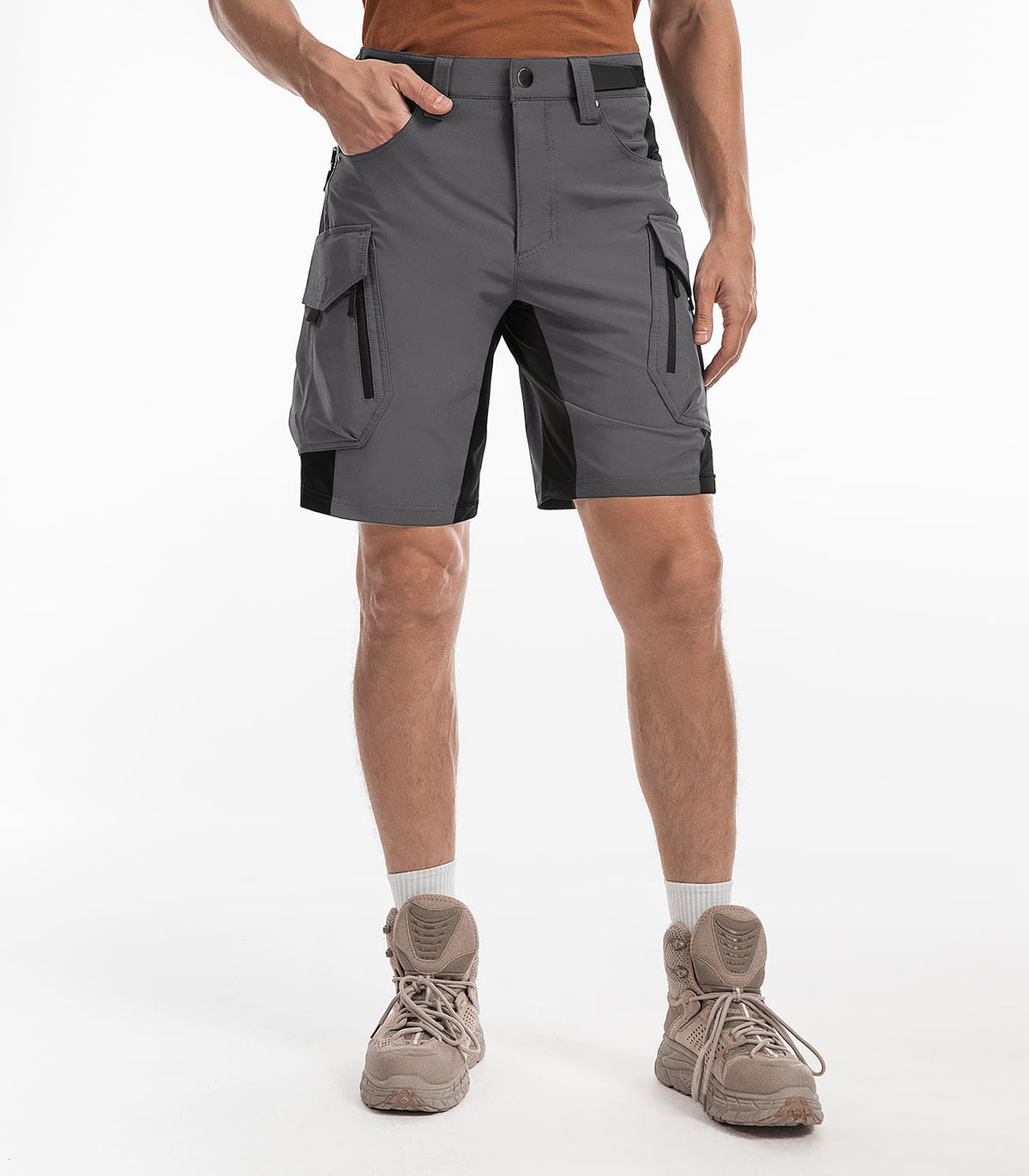 Men's Outdoor Quick Dry Lightweight Stretchy Shorts for Hiking #Color_Grey