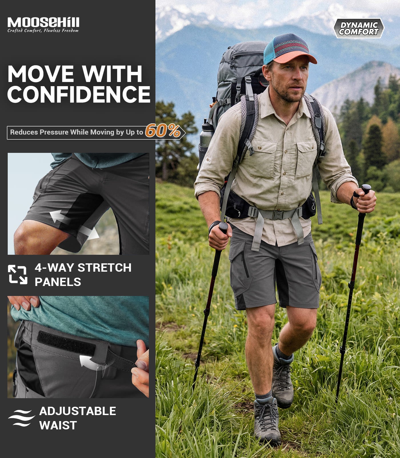 Men's Cargo Hiking Shorts - TrailPioneer M066