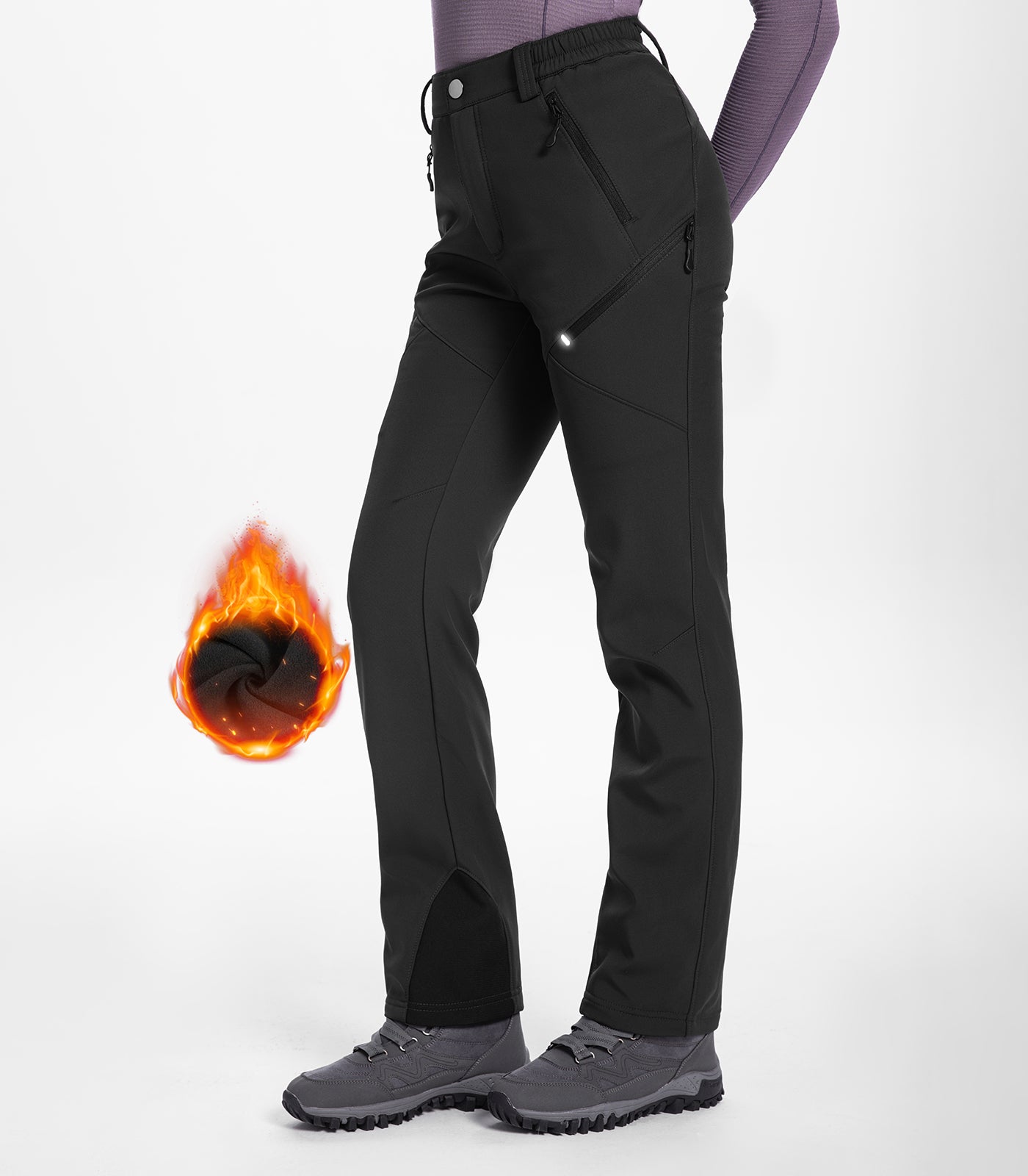 Pantalon de ski d'hiver pour femmes doublé en polaire - SnowVenture W053