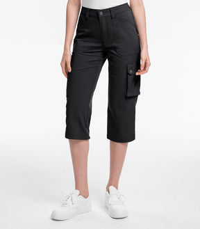 Pantalones Capri Cargo para Mujer de Cintura Alta Impermeables para Senderismo - HikerFlex W012
