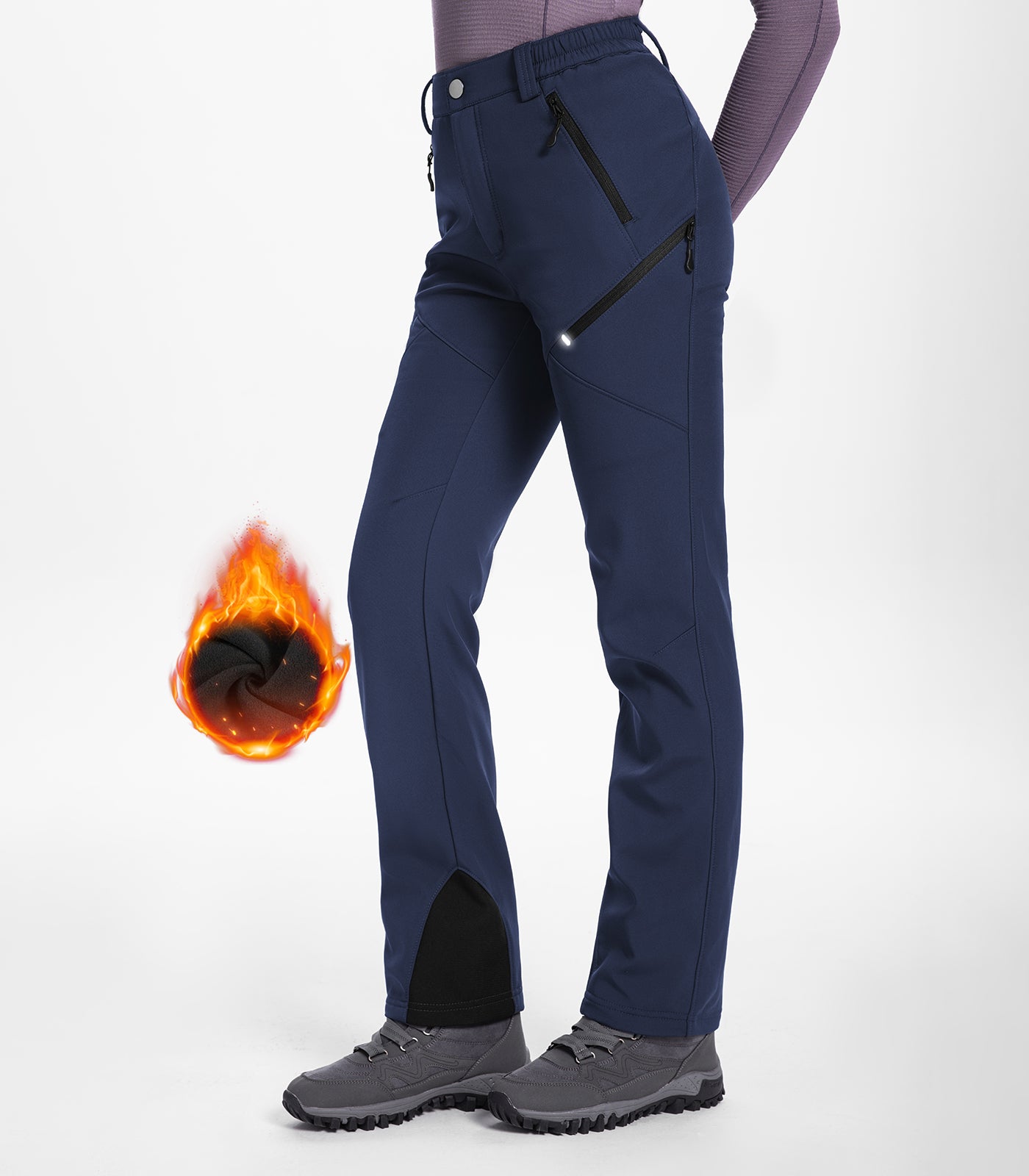 Pantalon de ski d'hiver pour femmes doublé en polaire - SnowVenture W053
