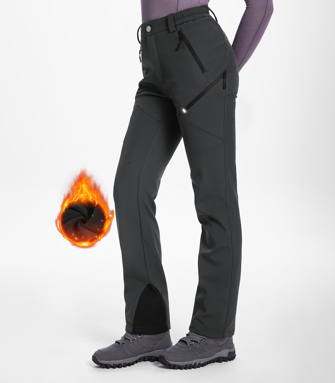 Pantalon de ski d'hiver pour femmes doublé en polaire - SnowVenture W053