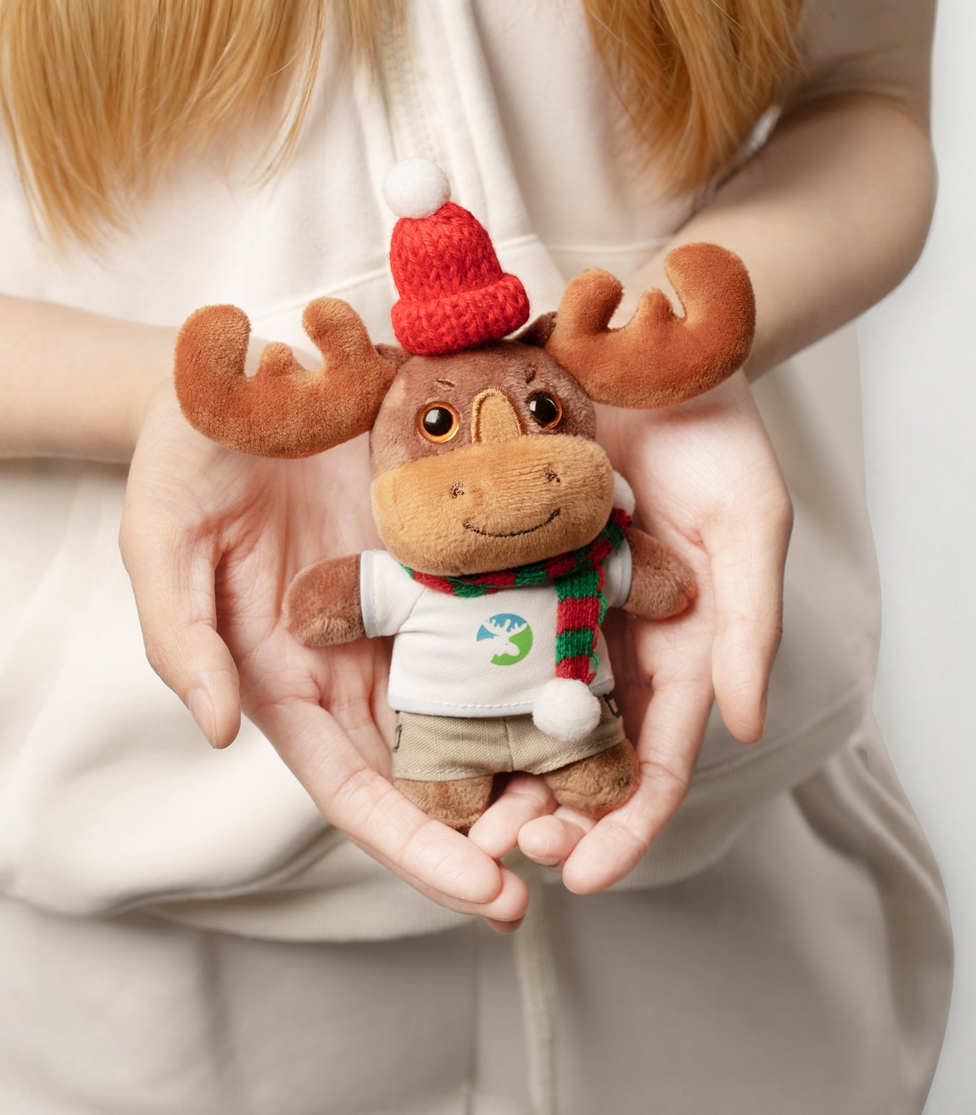Moosehill Super Soft Outfit-Changeable Plush Lucky Moosey - Keychain for Backpacks - 5.5 Inches
