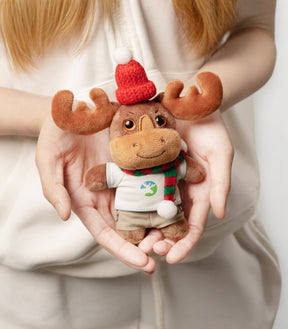 Moosehill Super Soft Outfit-Changeable Plush Lucky Moosey - Keychain for Backpacks - 5.5 Inches