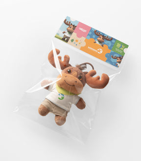 Moosehill Super Soft Outfit-Changeable Plush Lucky Moosey - Keychain for Backpacks - 5.5 Inches