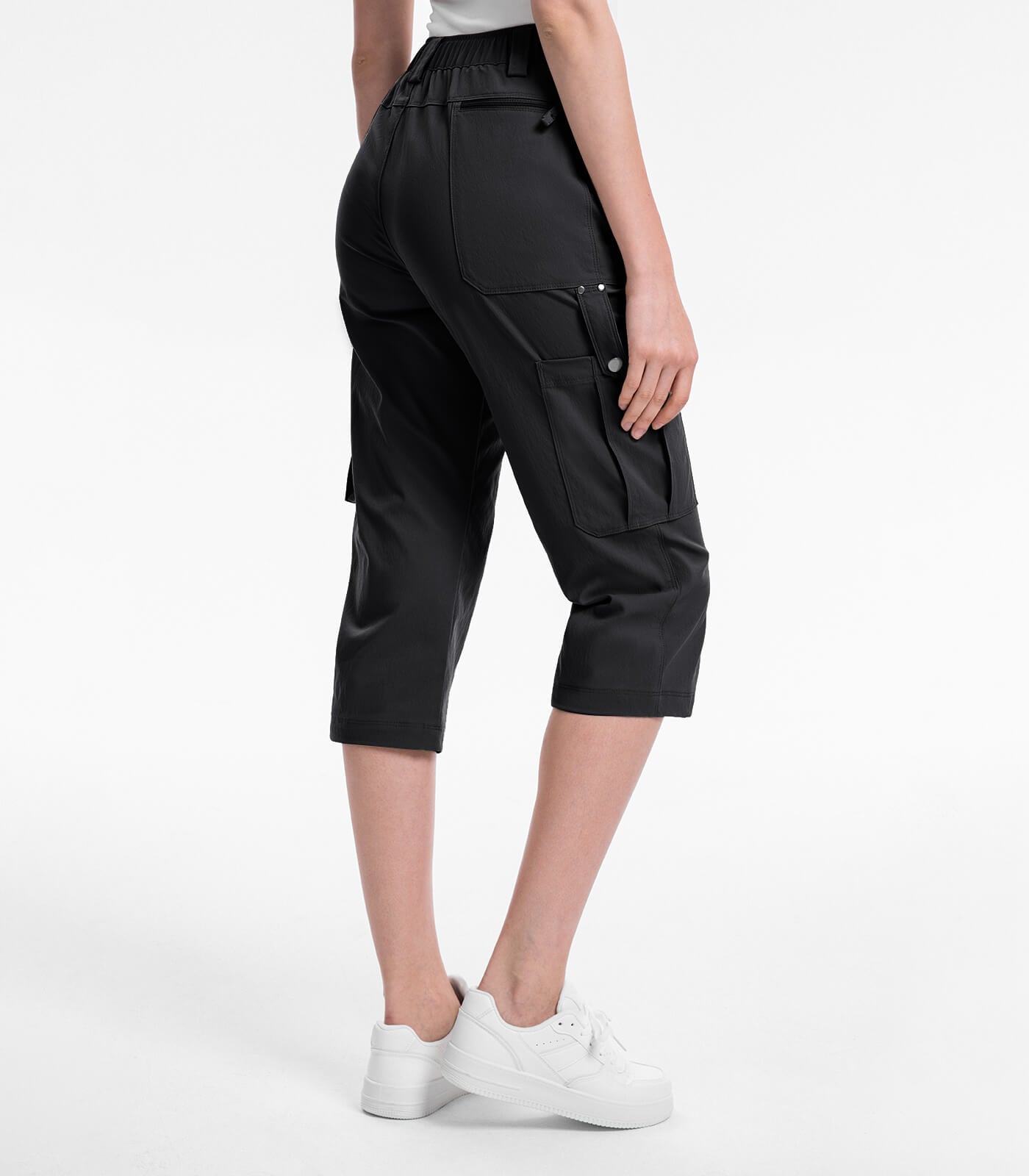 Pantalones Capri Cargo para Mujer de Cintura Alta Impermeables para Senderismo - HikerFlex W012
