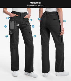 Women's Cargo Hiking Pants / High-Waisted & Lightweight - HikerFlex W038