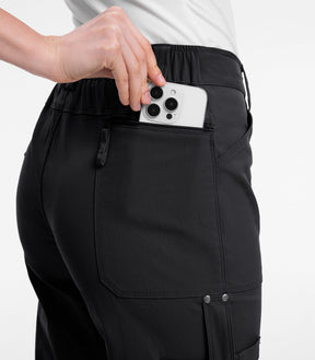 Pantalones Capri Cargo para Mujer de Cintura Alta Impermeables para Senderismo - HikerFlex W012
