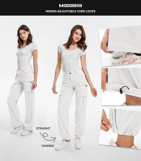 Women's Cargo Hiking Pants / High-Waisted & Lightweight - HikerFlex W038