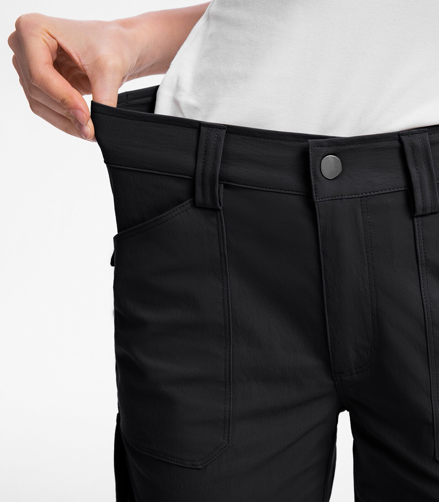 Pantalones Capri Cargo para Mujer de Cintura Alta Impermeables para Senderismo - HikerFlex W012