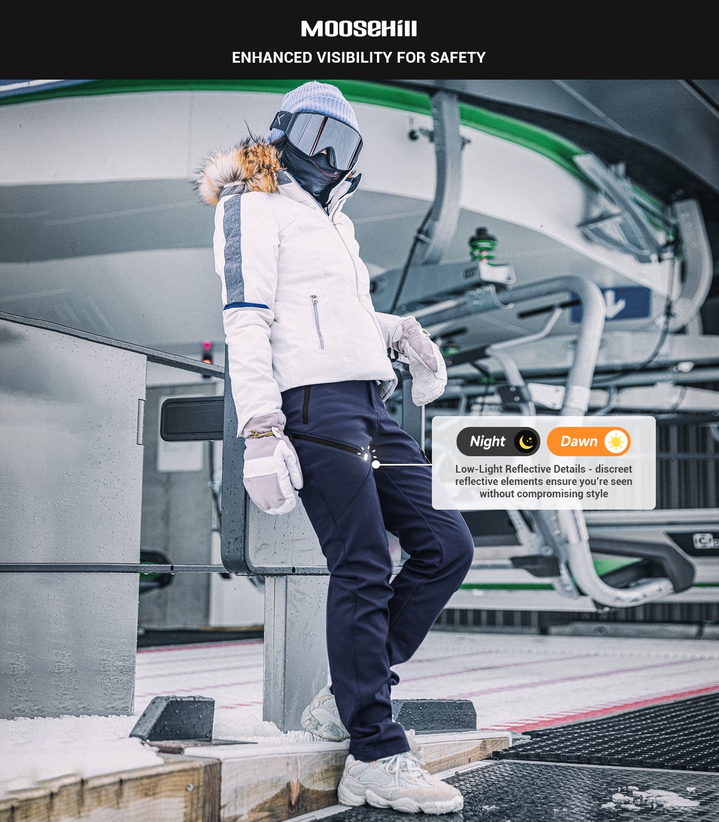 Pantalon de ski d'hiver pour femmes doublé en polaire - SnowVenture W053