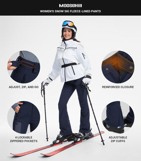 Pantaloni da sci da donna foderati in pile - SnowVenture W051