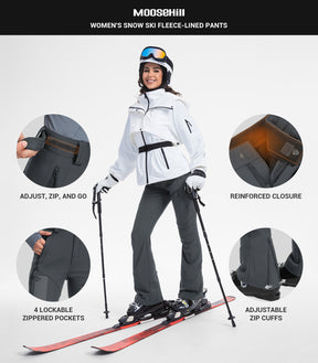 Pantaloni da sci da donna foderati in pile - SnowVenture W051