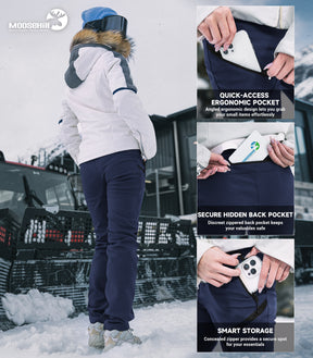 Pantalon de ski d'hiver pour femmes doublé en polaire - SnowVenture W053