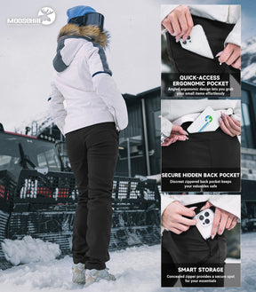Pantalon de ski d'hiver pour femmes doublé en polaire - SnowVenture W053