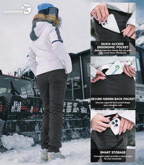 Pantalon de ski d'hiver pour femmes doublé en polaire - SnowVenture W053