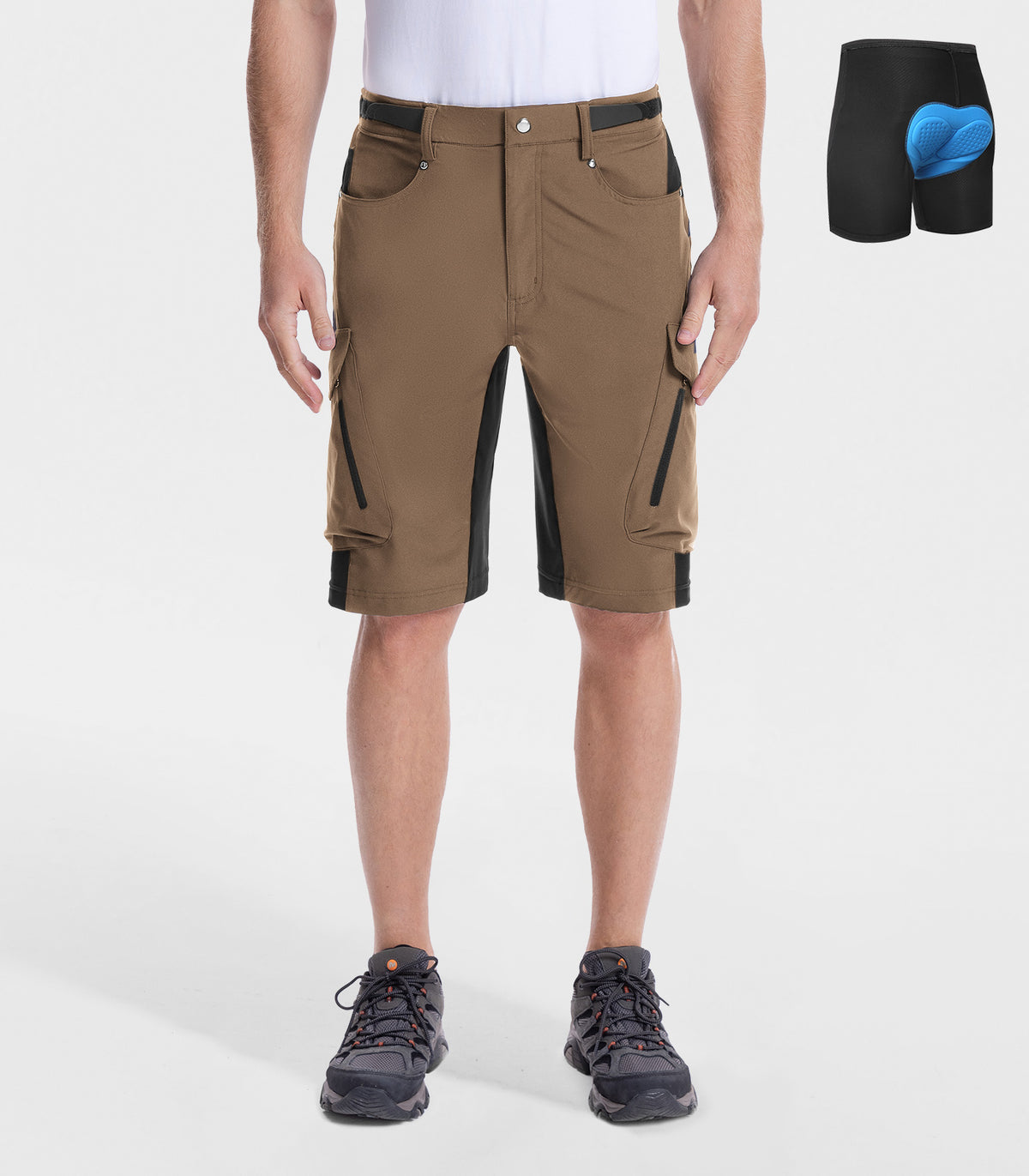 Men's Outdoor Quick Dry Lightweight Stretchy Shorts for Hiking #Color_khaki