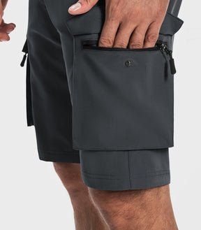 Shorts cargo de randonnée pour hommes à séchage rapide et légers - TrailPioneer M008