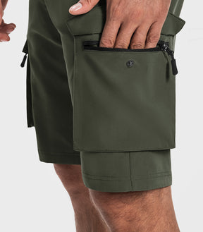 Shorts cargo de randonnée pour hommes à séchage rapide et légers - TrailPioneer M008