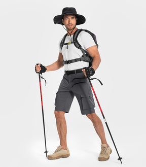 Shorts cargo de randonnée pour hommes à séchage rapide et légers - TrailPioneer M008