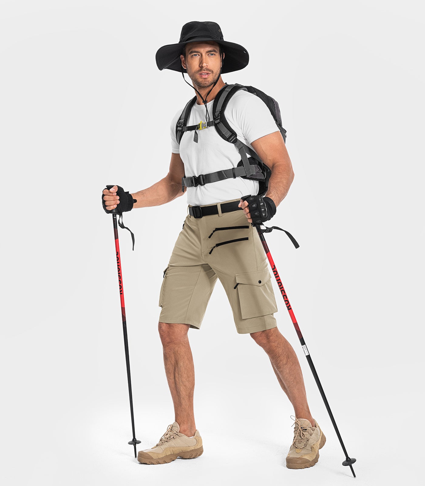 Shorts cargo de randonnée pour hommes à séchage rapide et légers - TrailPioneer M008