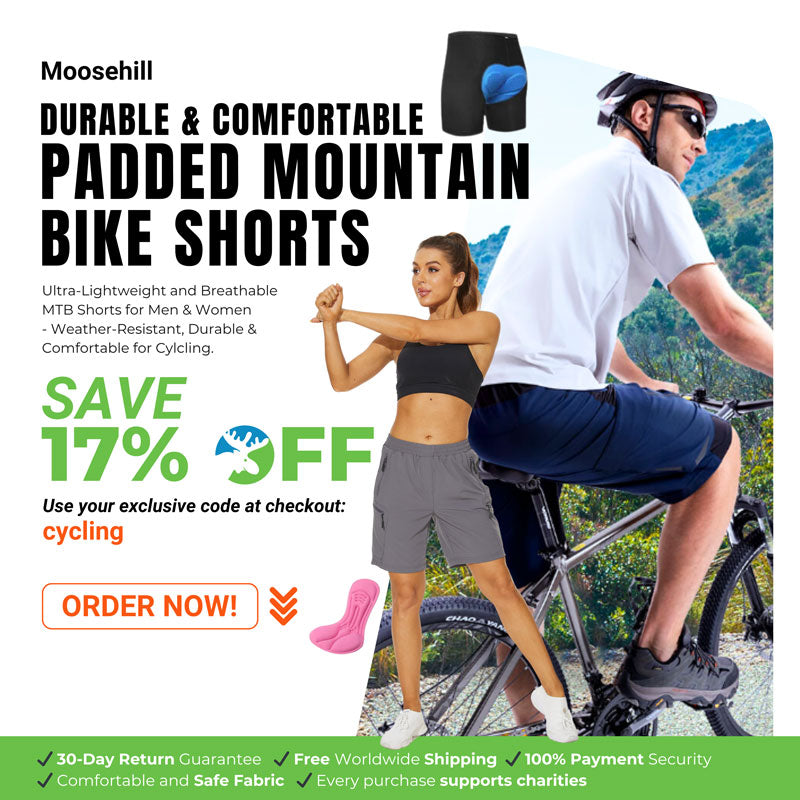 Padded cycling shorts for men and women - Moosehill special deal