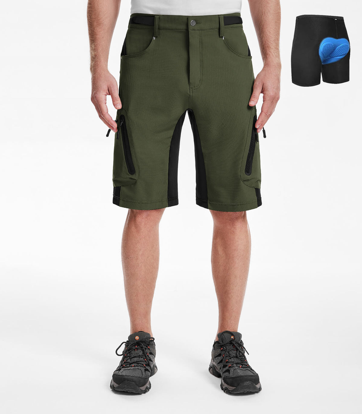 Men's Hiking Cargo Shorts #Color_Green