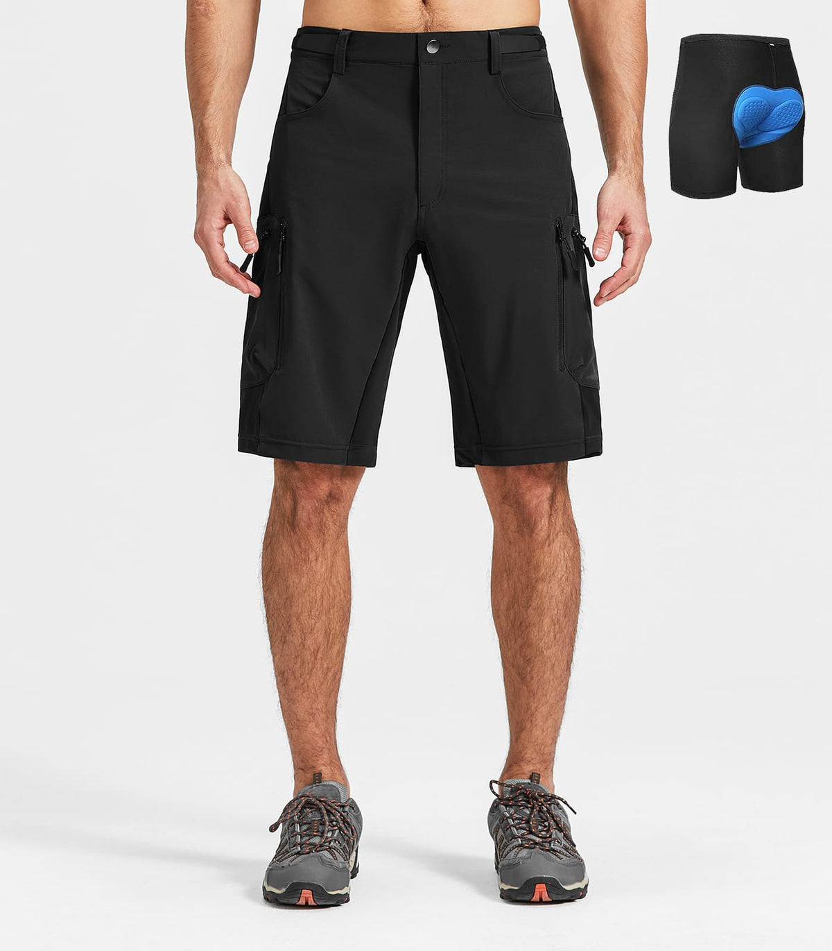 Men's padded mtb Shorts #Color_black