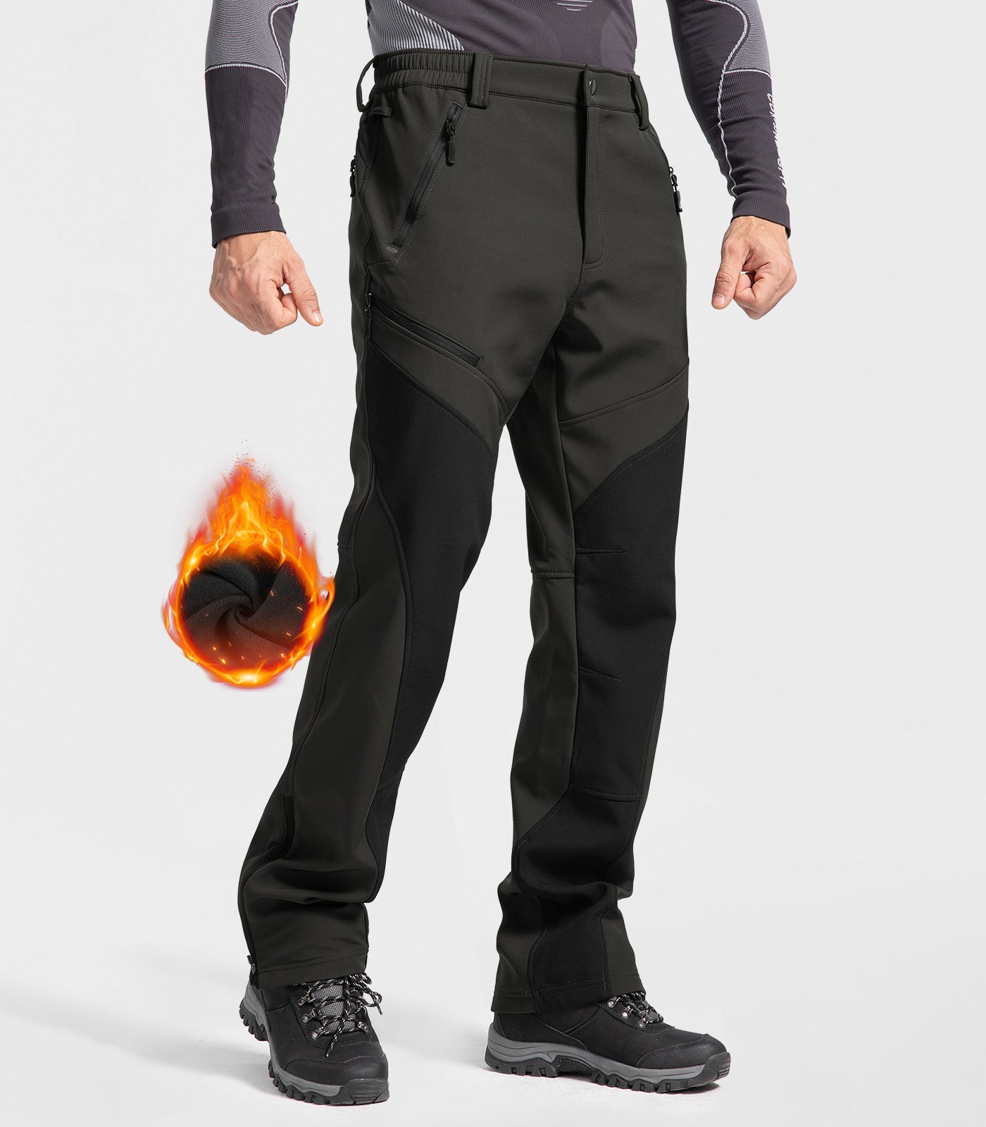 Pantalon d'hiver pour homme doublé en polaire - SnowVenture M055