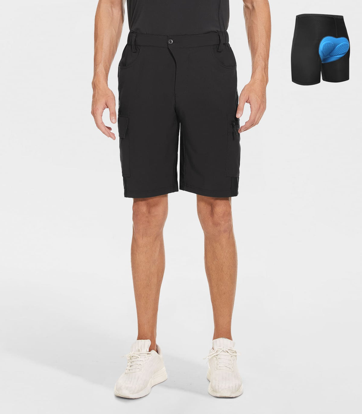 Mountain Bike Shorts Mens Padded MTB #Color_black