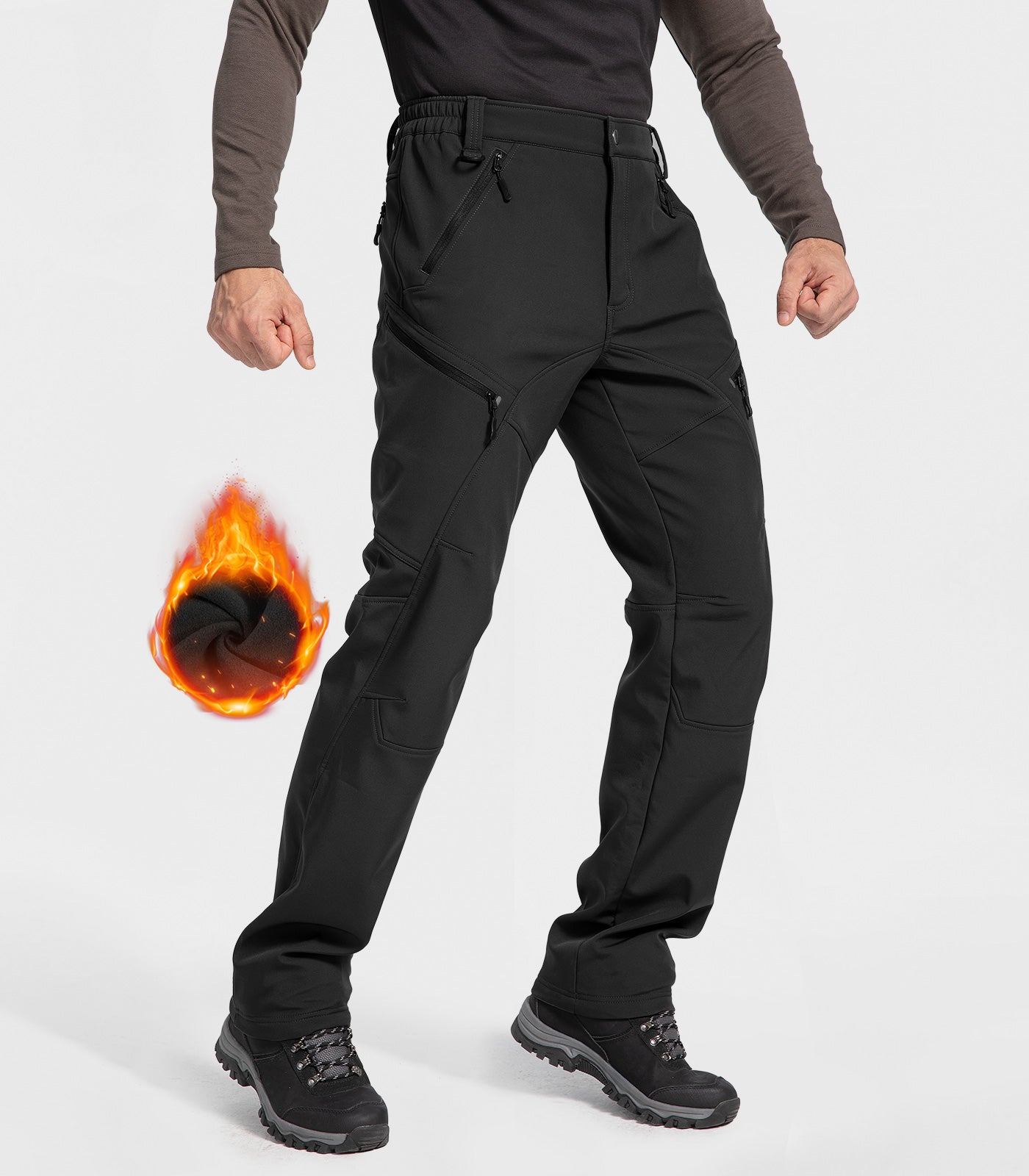 Pantaloni pentru bărbați de schi pe zăpadă, căptușiți cu fleece - SnowVenture M054