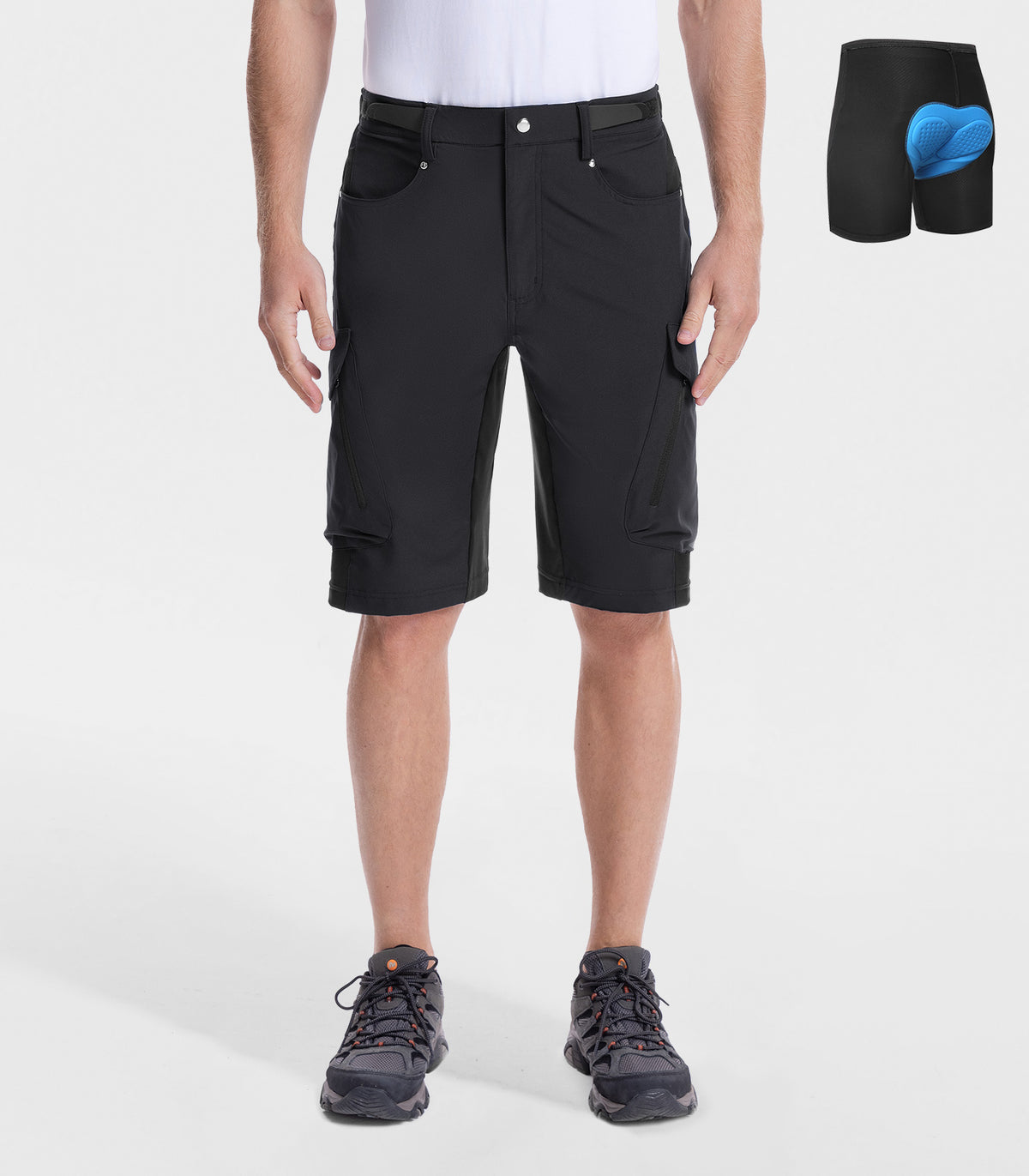 Men's Outdoor Quick Dry Lightweight Stretchy Shorts for Hiking #Color_black