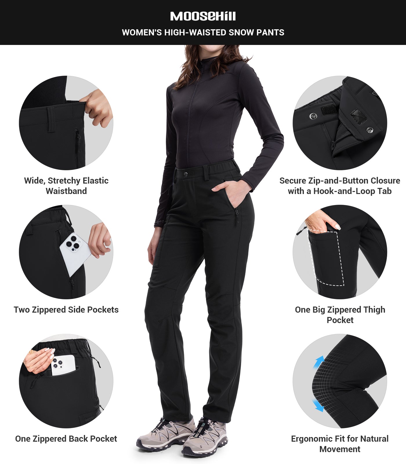 Pantalon de randonnée en ski de neige pour femmes - SnowVenture W003