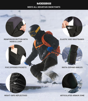 Pantalon d'hiver pour homme doublé en polaire - SnowVenture M055