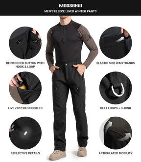 Pantaloni pentru bărbați de schi pe zăpadă, căptușiți cu fleece - SnowVenture M054