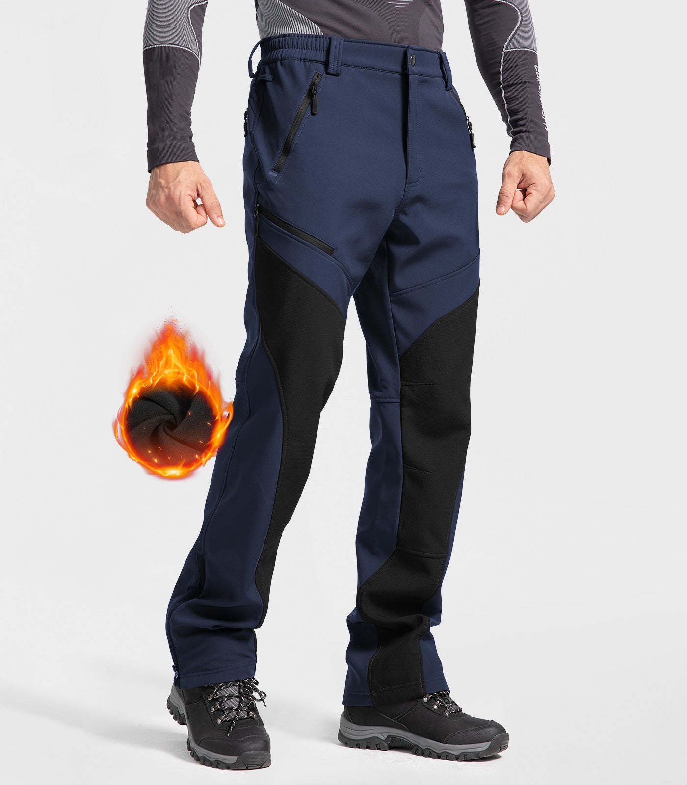 Pantalon d'hiver pour homme doublé en polaire - SnowVenture M055