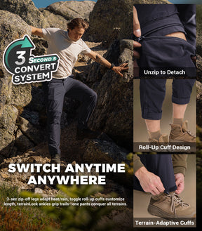 Men's Convertible Hiking Pants Quick Dry Cargo Pants - HikerFlex M015